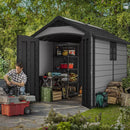 Keter Premier Shed (2.3 x 3.5m) Large Outdoor Garden Storage Shed House for Tools, Tractors, Mowers & Bikes