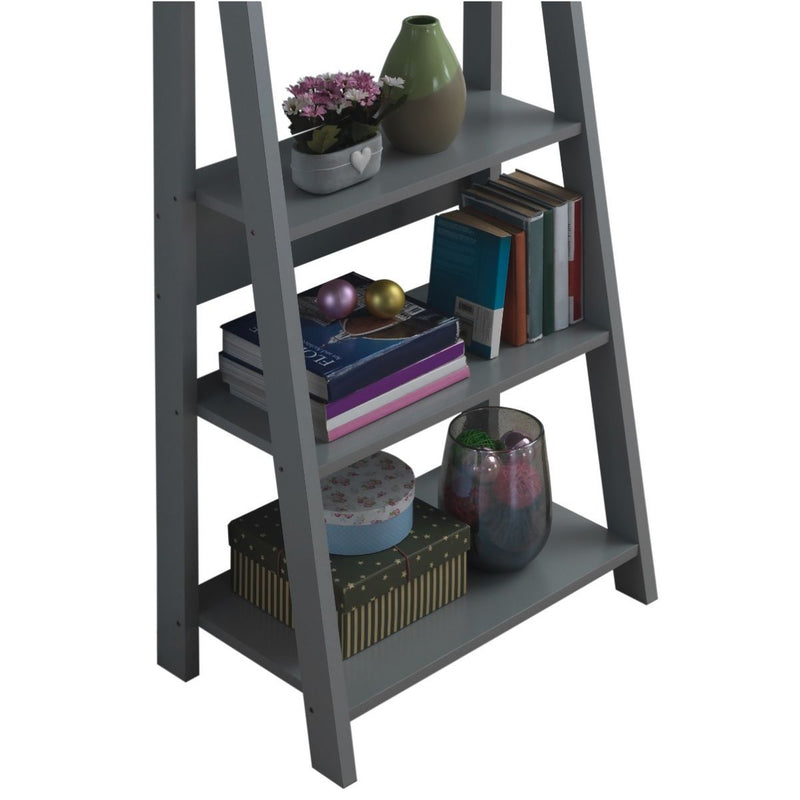 Zinsom 5 Tier Ladder Bookcase Shelving Unit 175cm in Dark Grey