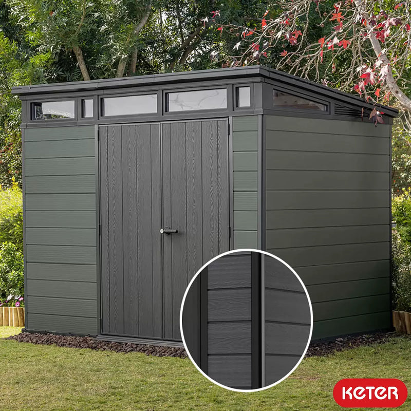 Keter Cortina 9ft 2" x 7ft (2.8 x 2.1m) Garden Storage Shed Outdoor XL in 2 Colours