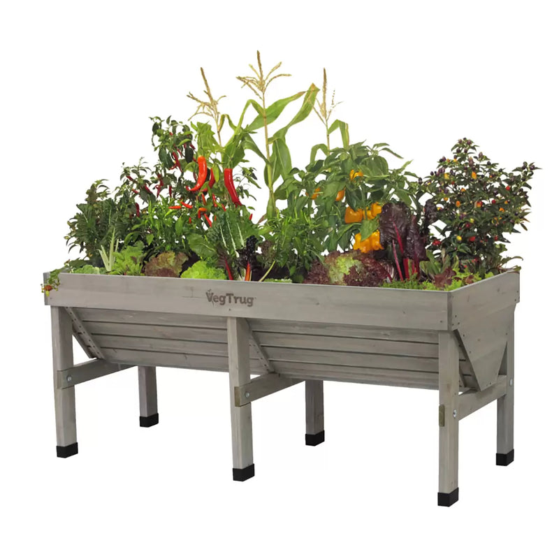 VegTrug 1.8m Medium Raised Wooden Planter in Natural Wood Colour