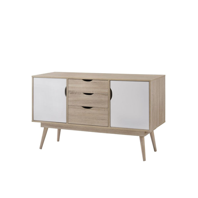 Zinsom Scandinavian Style Sideboard With 2 Doors & 3 Drawers in Oak White
