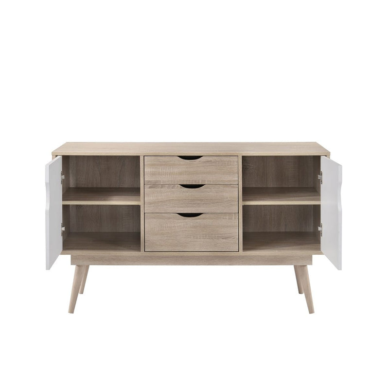Zinsom Scandinavian Style Sideboard With 2 Doors & 3 Drawers in Oak White