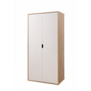 2 Door Wardrobe Shelf 165cm, Modern Wooden Clothes Storage Cupboards for Bedroom with Hanging Rail