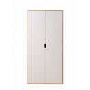 2 Door Wardrobe Shelf 165cm, Modern Wooden Clothes Storage Cupboards for Bedroom with Hanging Rail