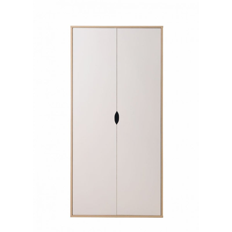 2 Door Wardrobe Shelf 165cm, Modern Wooden Clothes Storage Cupboards for Bedroom with Hanging Rail