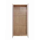2 Door Wardrobe Shelf 165cm, Modern Wooden Clothes Storage Cupboards for Bedroom with Hanging Rail