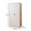 2 Door Wardrobe Shelf 165cm, Modern Wooden Clothes Storage Cupboards for Bedroom with Hanging Rail