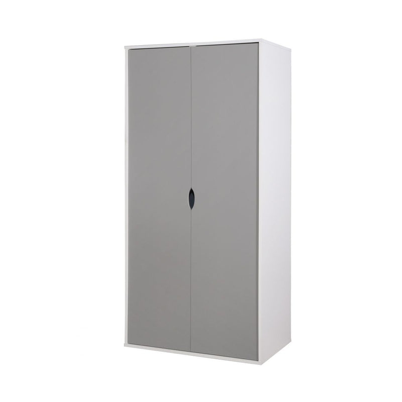 2 Door Wardrobe Shelf 165cm, Modern Wooden Clothes Storage Cupboards for Bedroom with Hanging Rail