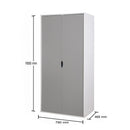 2 Door Wardrobe Shelf 165cm, Modern Wooden Clothes Storage Cupboards for Bedroom with Hanging Rail