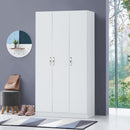 3 Door Wardrobe & Shelves 180cm, Modern Wooden Clothes Storage Cupboards for Bedroom with Hanging Rail