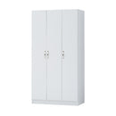 3 Door Wardrobe & Shelves 180cm, Modern Wooden Clothes Storage Cupboards for Bedroom with Hanging Rail
