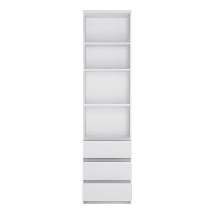 Bookcase Bookshelf with 3 Drawers and 4 Shelves 200cm | Freestanding Display Unit Furniture