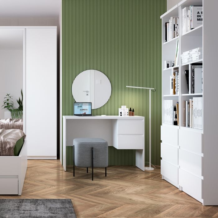 Bookcase Bookshelf with 3 Drawers and 4 Shelves 200cm | Freestanding Display Unit Furniture