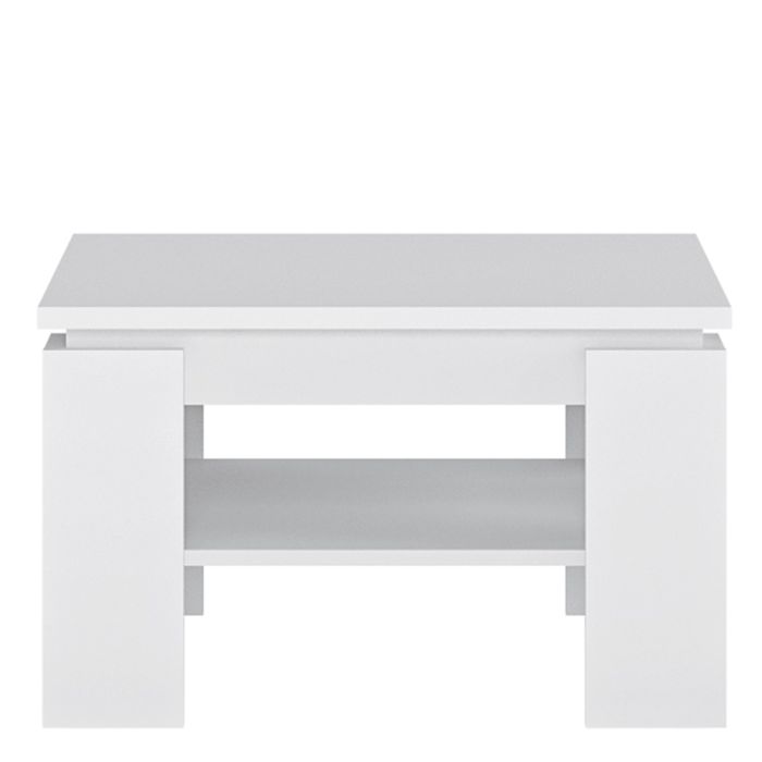 Compact Coffee Table with Storage Shelf 70cm | 2 Tier Square Table