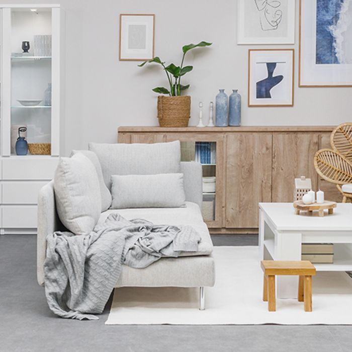 Compact Coffee Table with Storage Shelf 70cm | 2 Tier Square Table