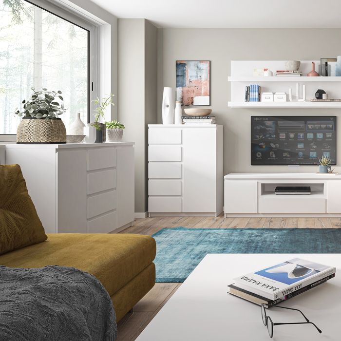 Compact Coffee Table with Storage Shelf 70cm | 2 Tier Square Table