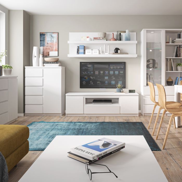 Compact Coffee Table with Storage Shelf 110cm | Rectangular Centre Table for Living Room