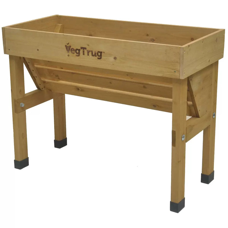 VegTrug 1m Small Wood Seater - Natural Planter