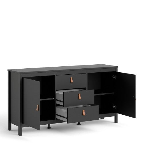 Luscanny Magrezzi LivingRoom Sideboard 3 drawers & 2 Doors in Black