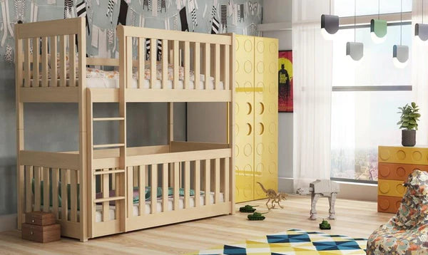 Concord Large Wooden single bunk bed with safety Ladder in 4 colours