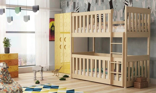 Concord Large Wooden single bunk bed with safety Ladder in 4 colours