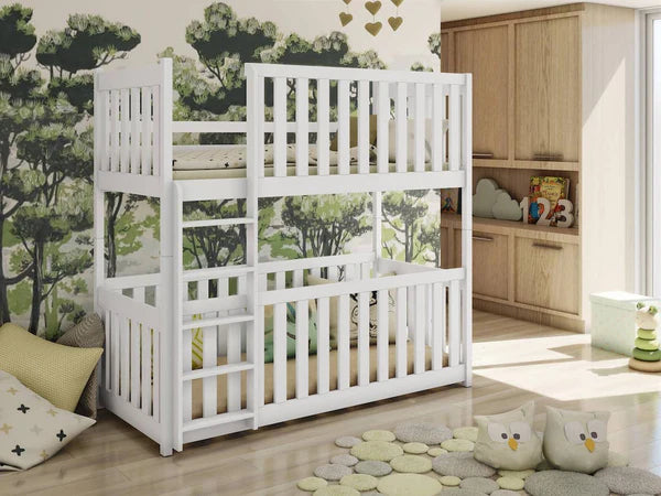 Concord Large Wooden single bunk bed with safety Ladder in 4 colours