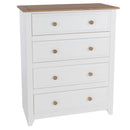 4 Drawer Chest of Drawers Solid Pine Wood Waxed Storage Bedroom Furniture
