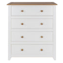 4 Drawer Chest of Drawers Solid Pine Wood Waxed Storage Bedroom Furniture