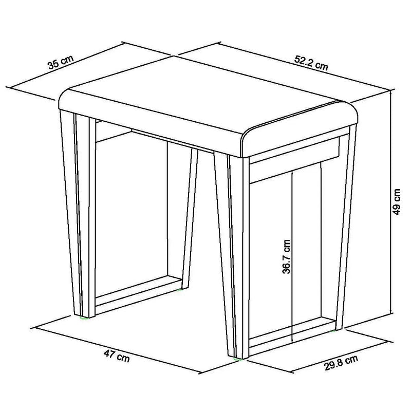 Bentley Designs Tivoli Weathered Oak Dressing Table and Stool