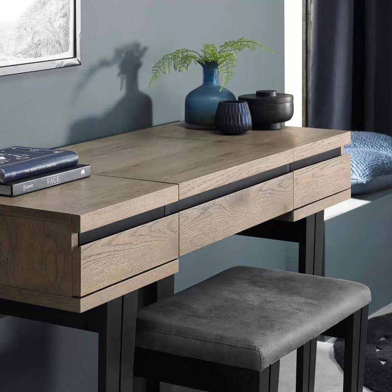 Bentley Designs Tivoli Weathered Oak Dressing Table and Stool