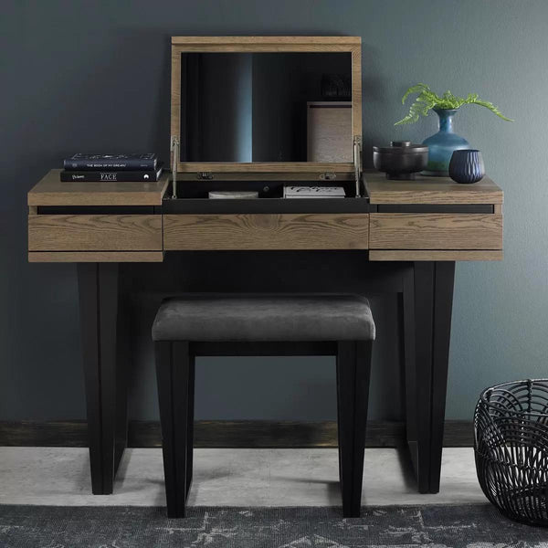 Bentley Designs Tivoli Weathered Oak Dressing Table and Stool