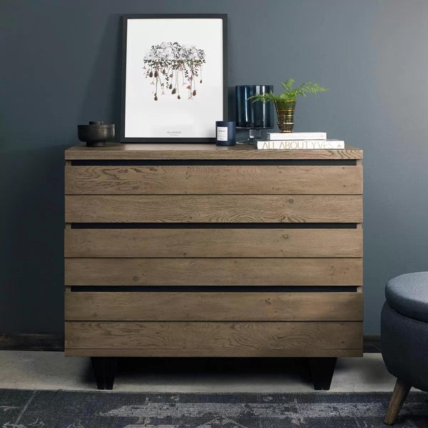 Bentley Designs Tivoli Weathered Oak 3 Drawer Chest Of Drawers