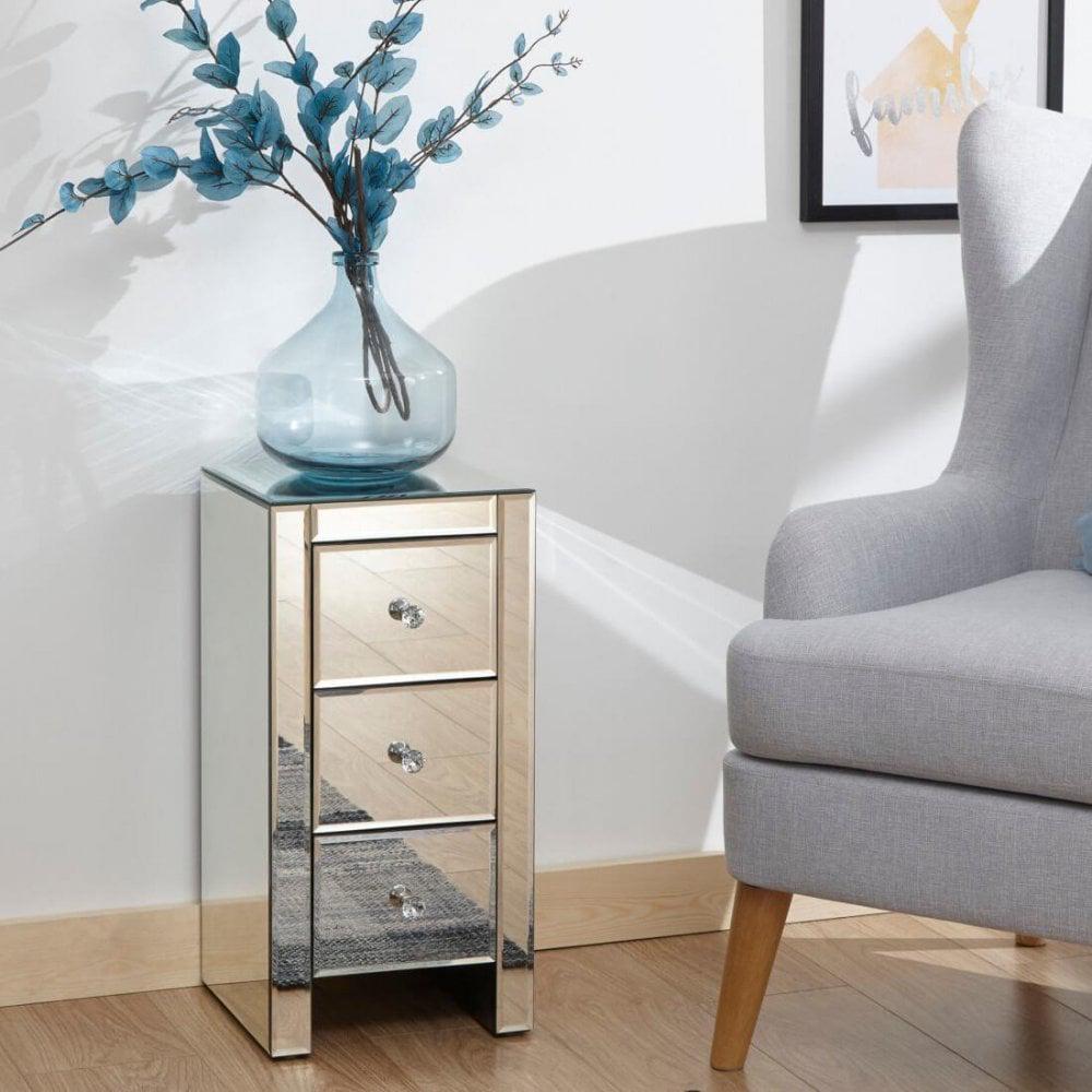 Mirrored 3 Drawer Chest