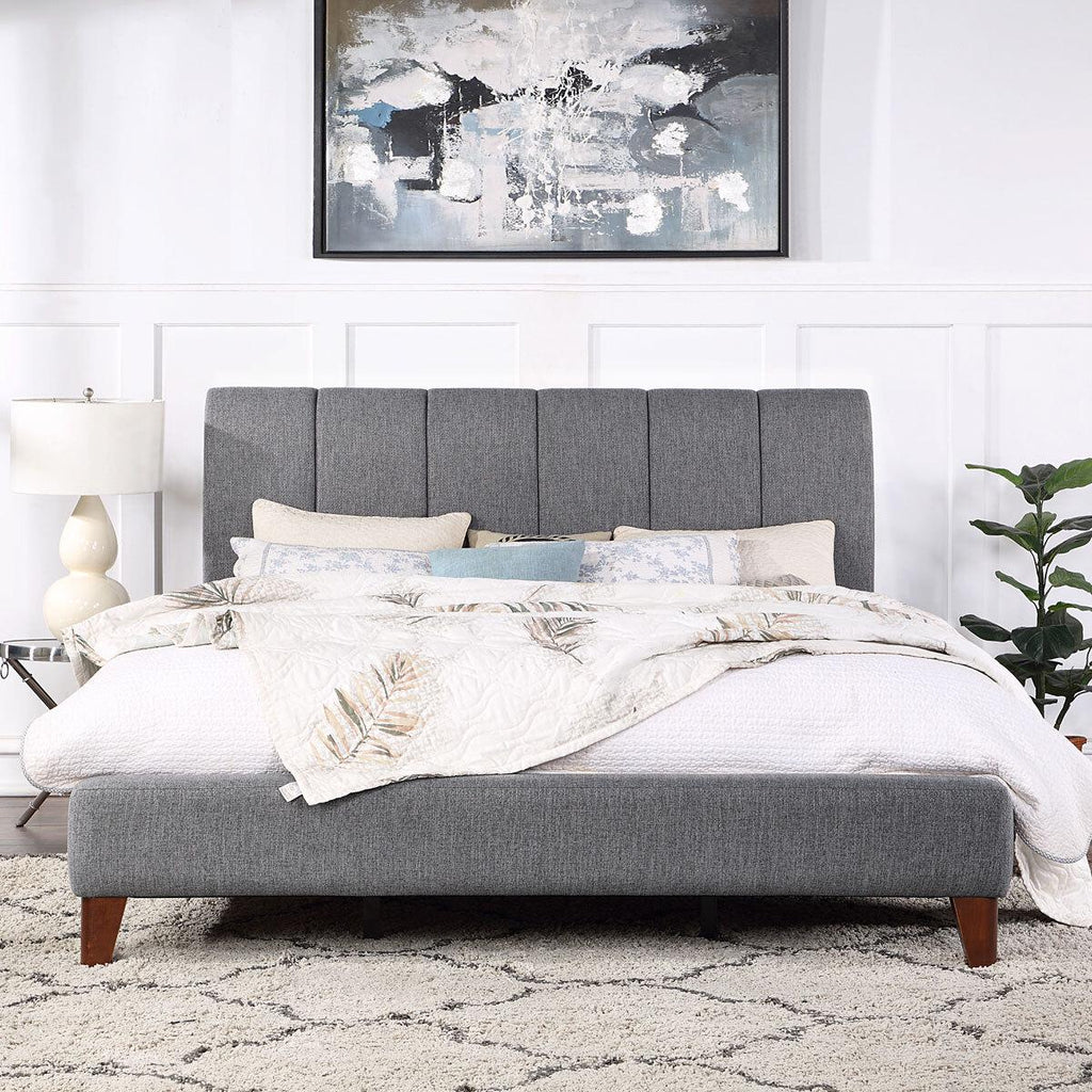 Northridge Home Grey Upholstered Bed Frame