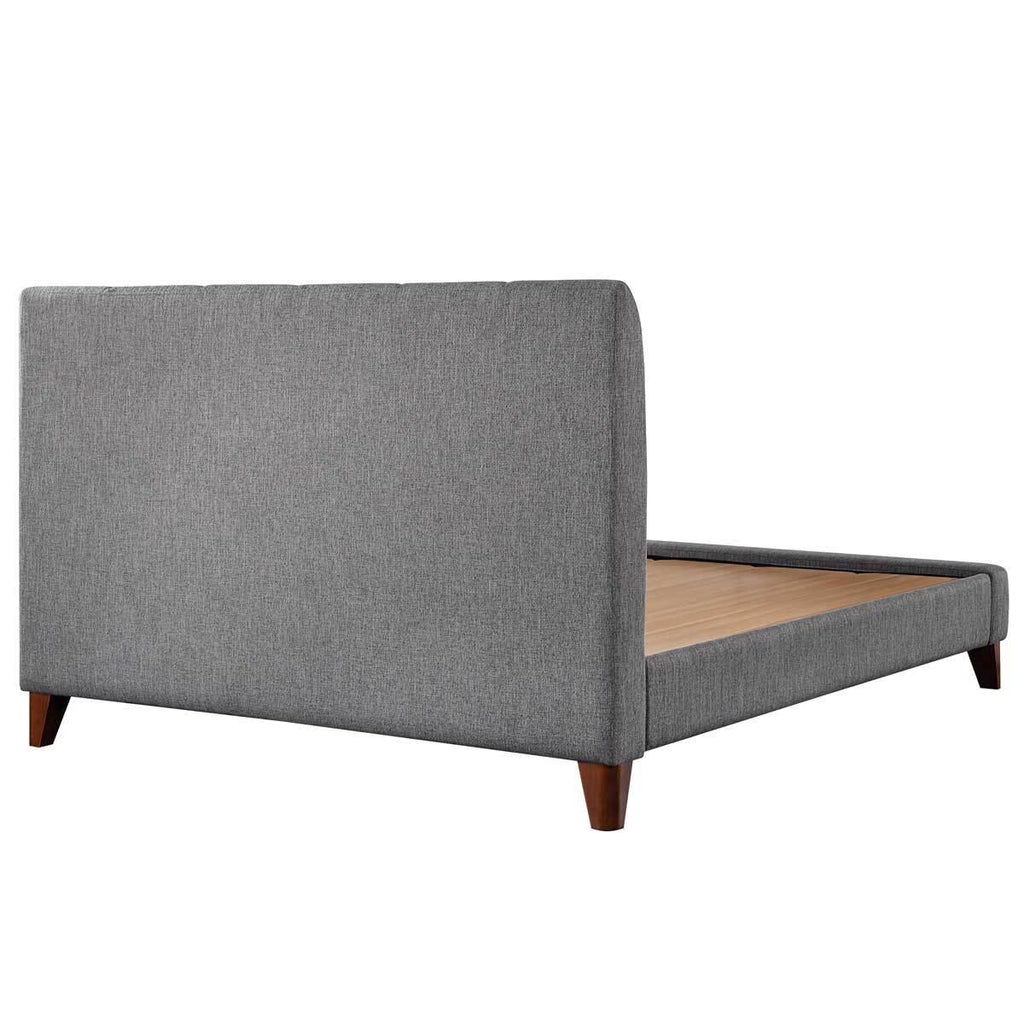 Northridge Home Grey Upholstered Bed Frame