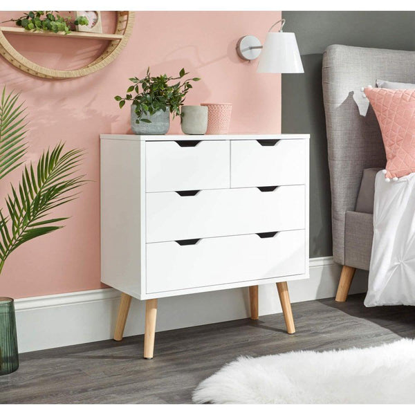 Nyborg 2+2 Drawer Chest White