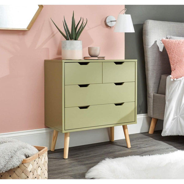 Nyborg 2+2 Drawer Chest Green