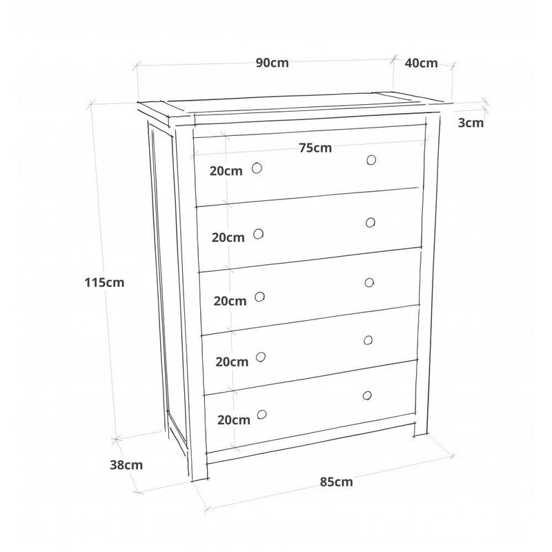 Quebec 5 Drawer Chest
