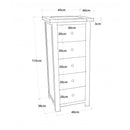 Quebec 5 Drawer Narrow Chest