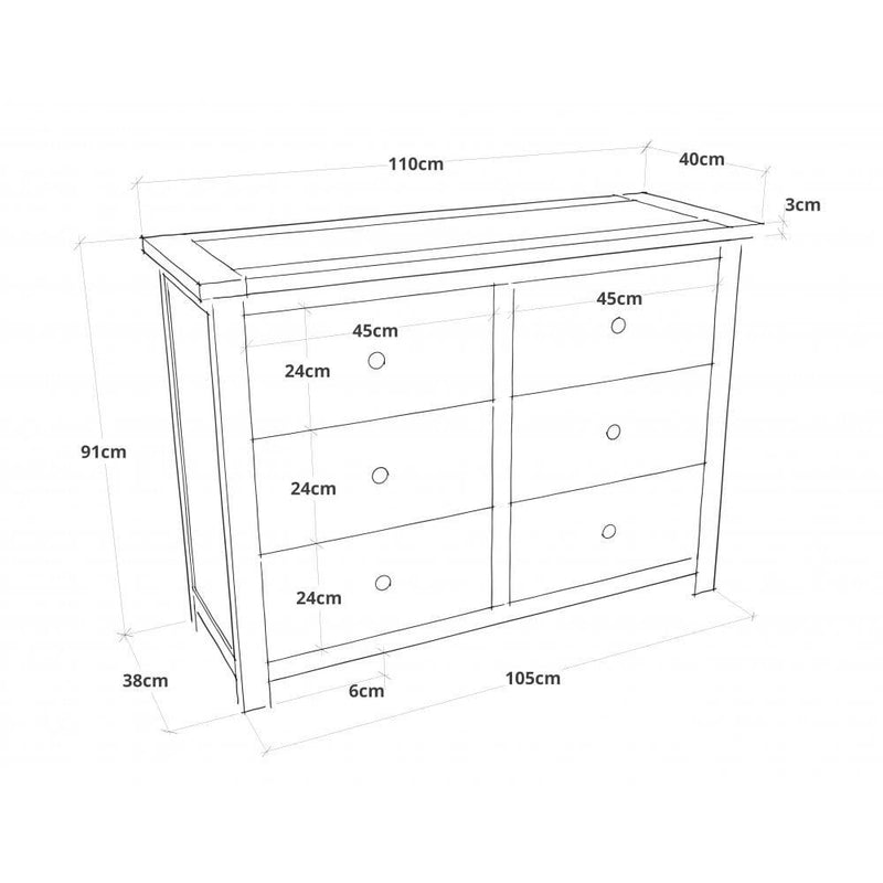 Quebec 6 Drawer Chest