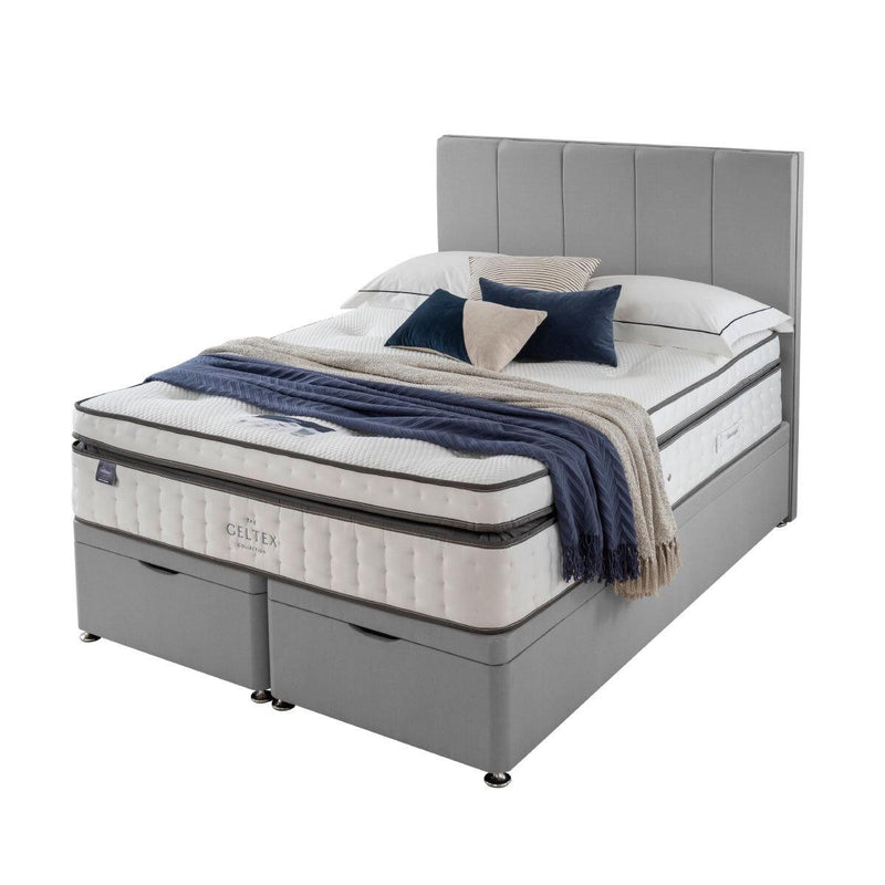 Silentnight Geltex Ultraflex 3000 Mattress and Full Ottoman Divan in Slate Grey, 2 Firmness Ratings in 3 Sizes