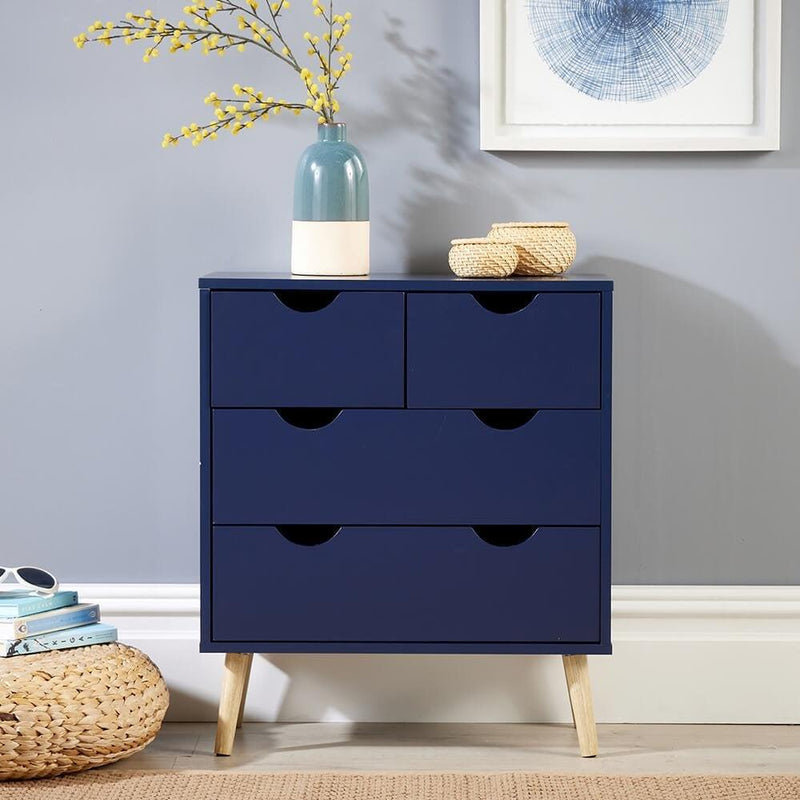 Skara Blue Chest of 4 Drawers