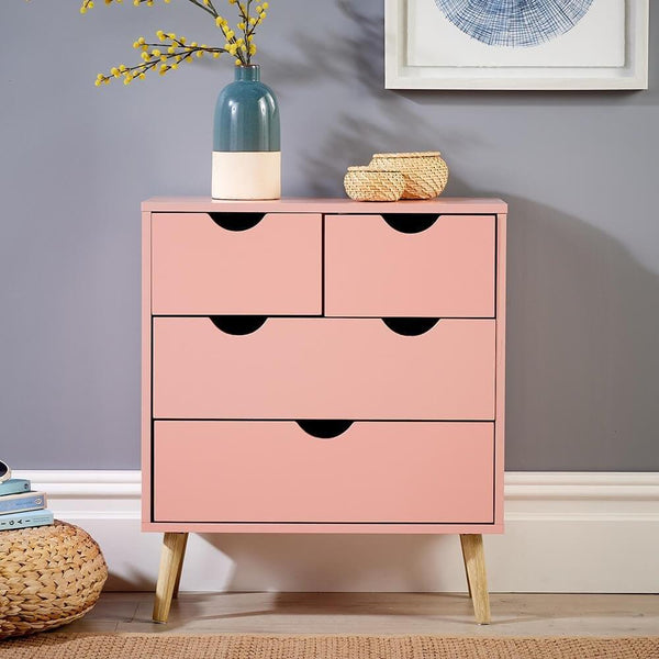 Skara Pink Chest of 4 Drawers