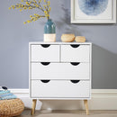 Skara White Chest of 4 Drawers
