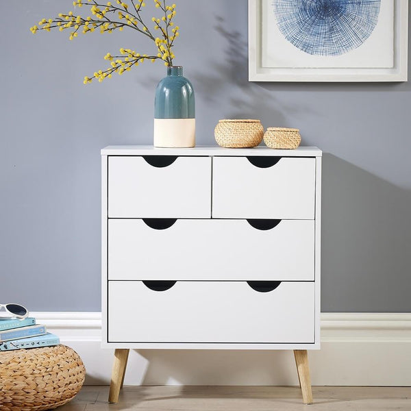 Skara White Chest of 4 Drawers
