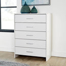 Stratford 5 Drawer White Chest