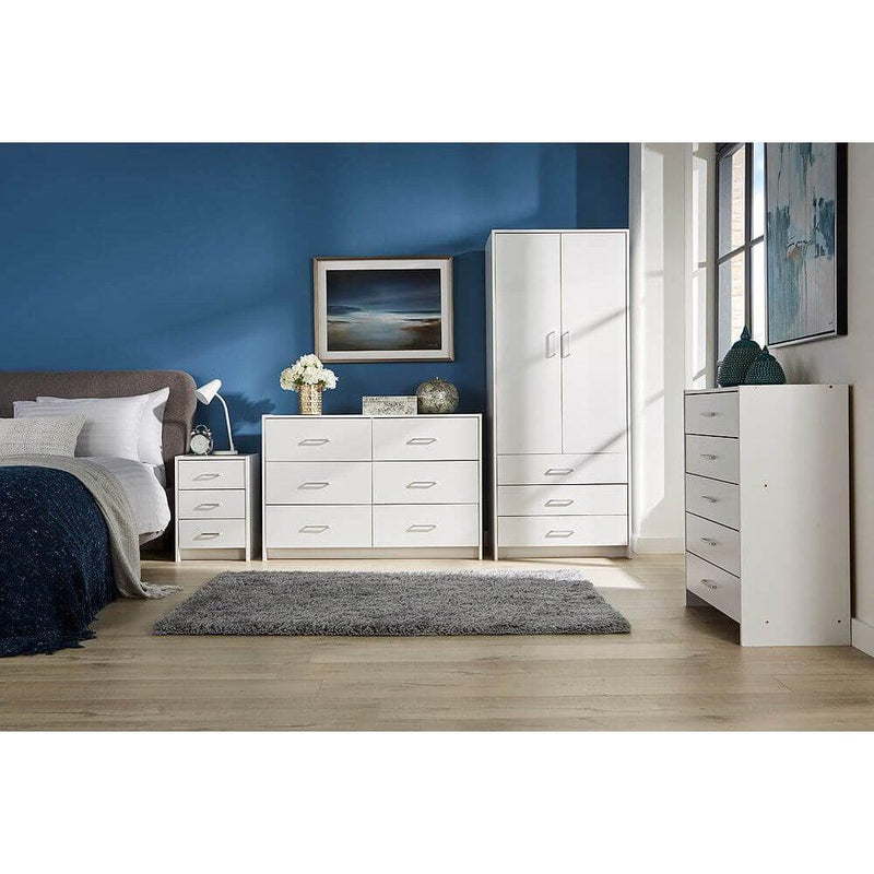 Stratford 5 Drawer White Chest
