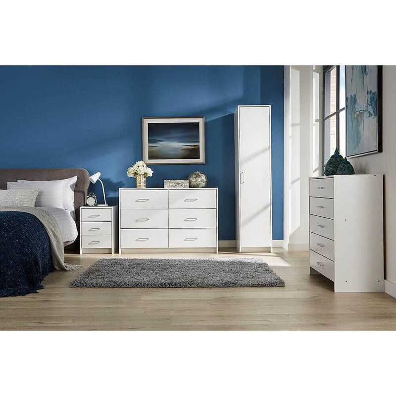 Stratford 5 Drawer White Chest