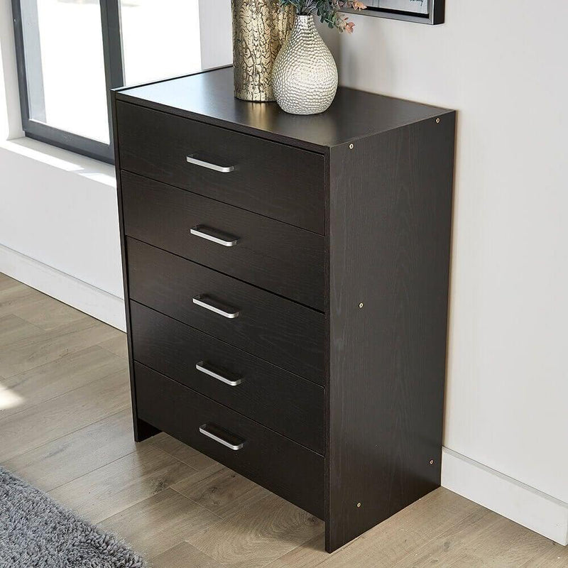 Stratford Black 5 Drw Chest