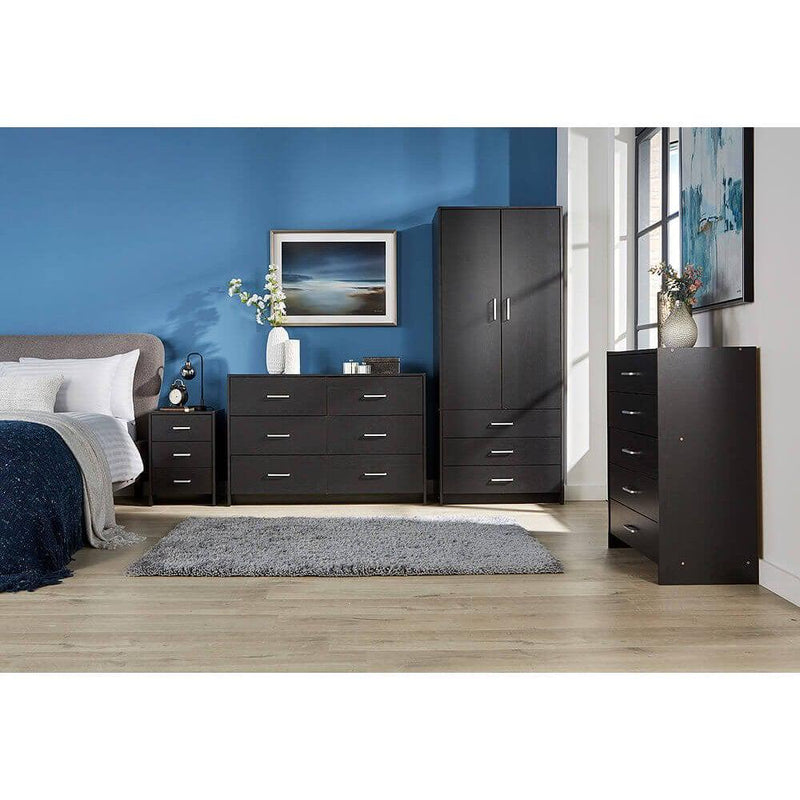 Stratford Black 5 Drw Chest